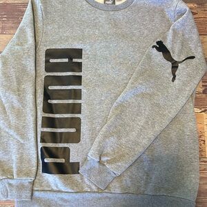 Puma Gray Crewneck Sweatshirt with Black Logo